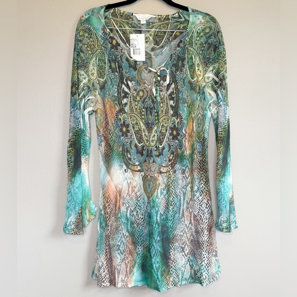 Harlow Zee Tops - Harlow Zee Saks Fifth Avenue Boho Bohemian Patterned Tunic and or Mini Dress
